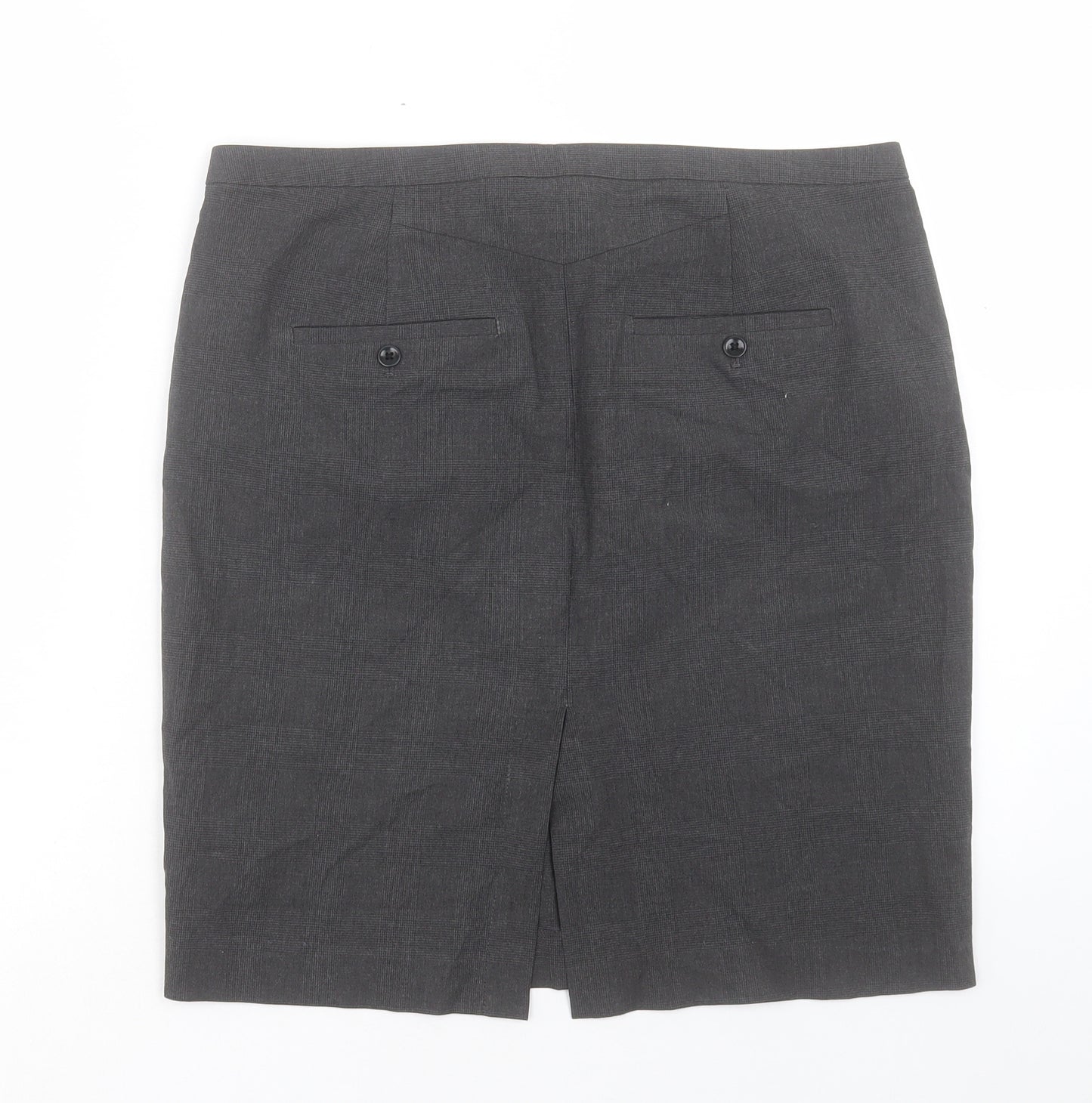 Gap Womens Grey Polyester Straight & Pencil Skirt Size 12 Hook & Eye