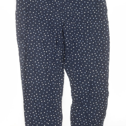Laura Ashley Womens Blue Polka Dot Viscose Trousers Size 12 L28 in Regular