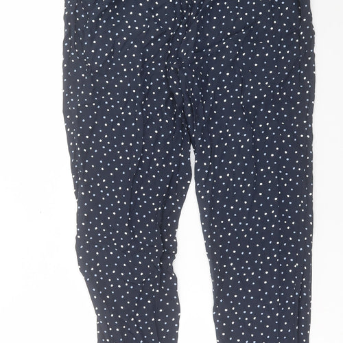 Laura Ashley Womens Blue Polka Dot Viscose Trousers Size 12 L28 in Regular