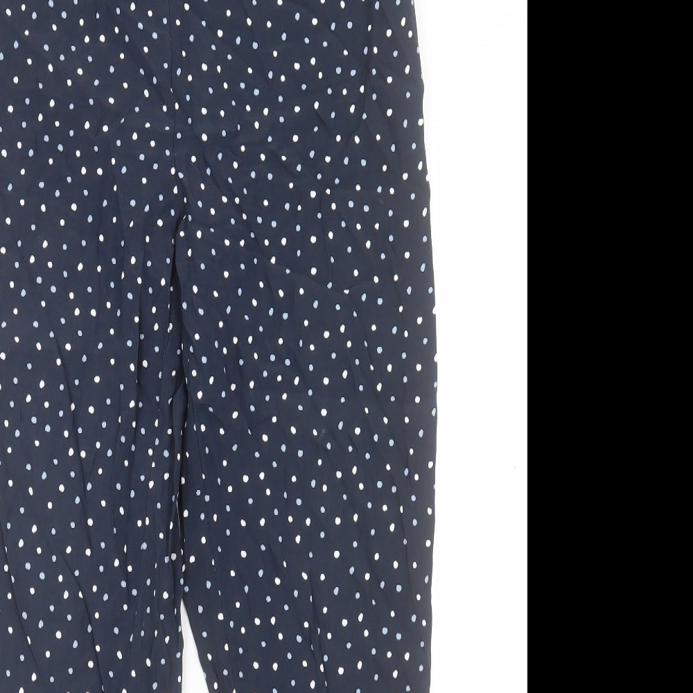 Laura Ashley Womens Blue Polka Dot Viscose Trousers Size 12 L28 in Regular