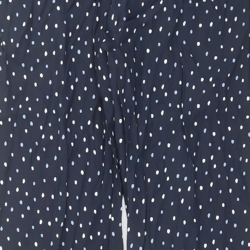 Laura Ashley Womens Blue Polka Dot Viscose Trousers Size 12 L28 in Regular