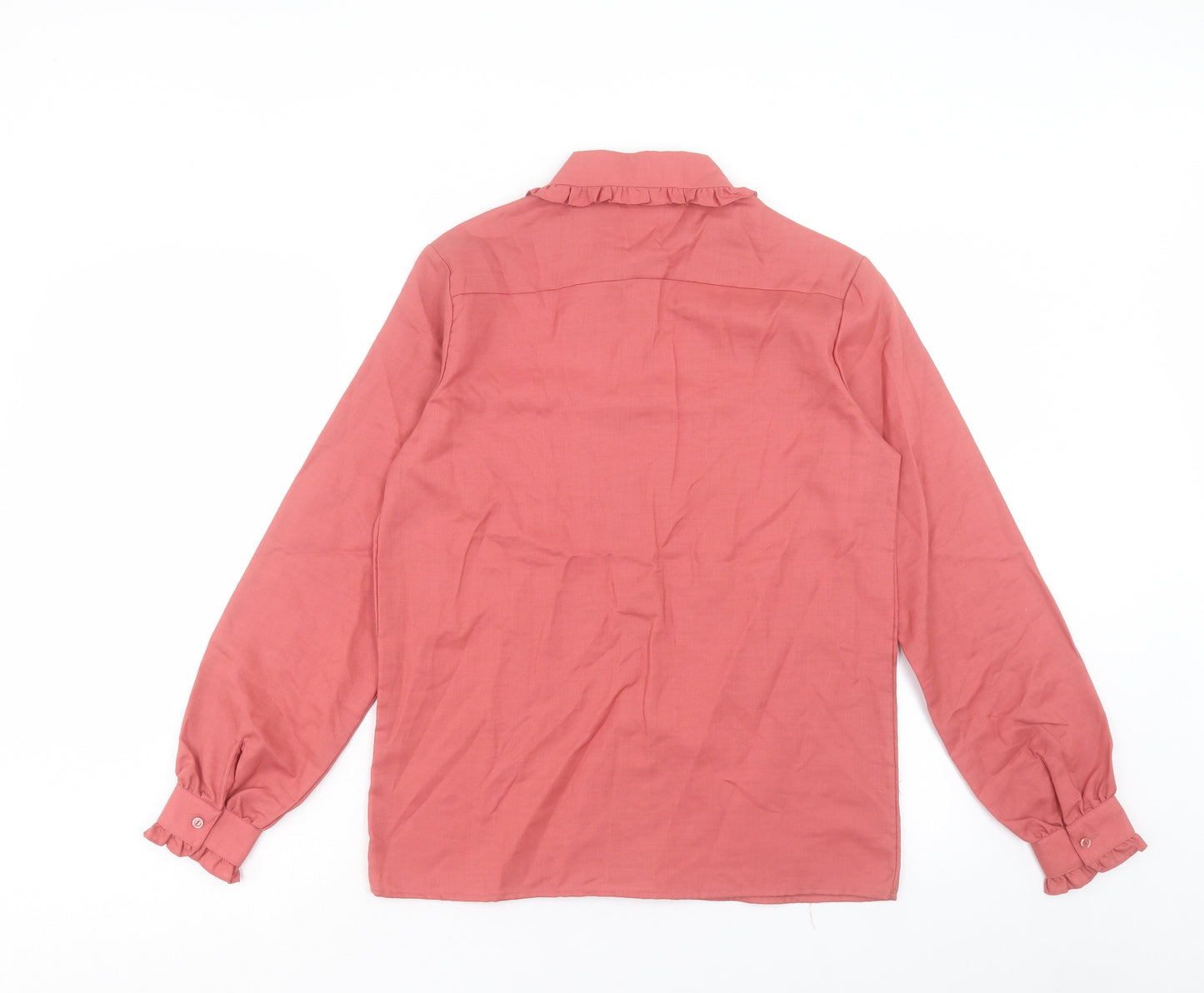 C&A Womens Pink Polyester Basic Button-Up Size 12 Collared