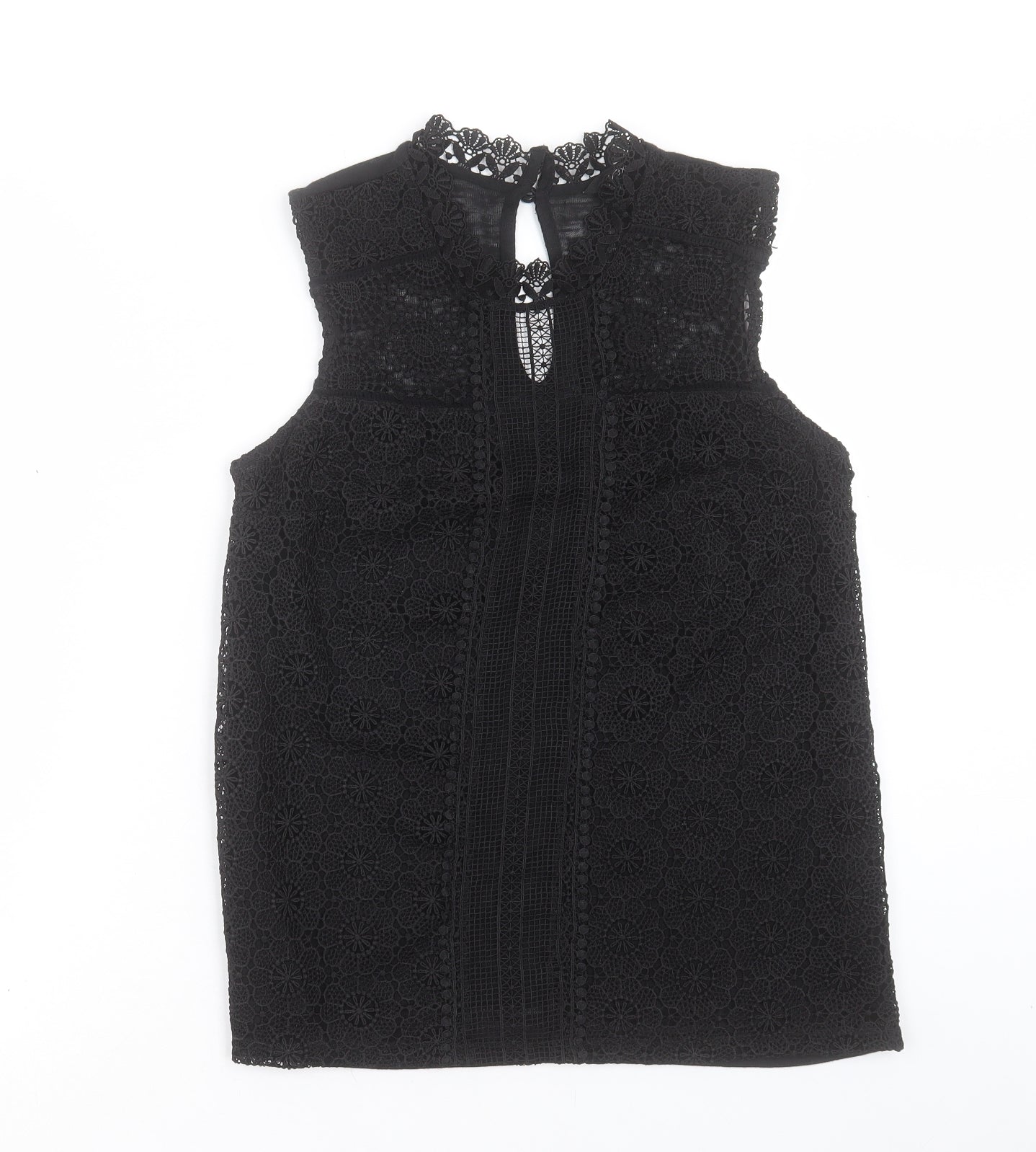 NEXT Womens Black Polyester Basic Blouse Size 8 Crew Neck