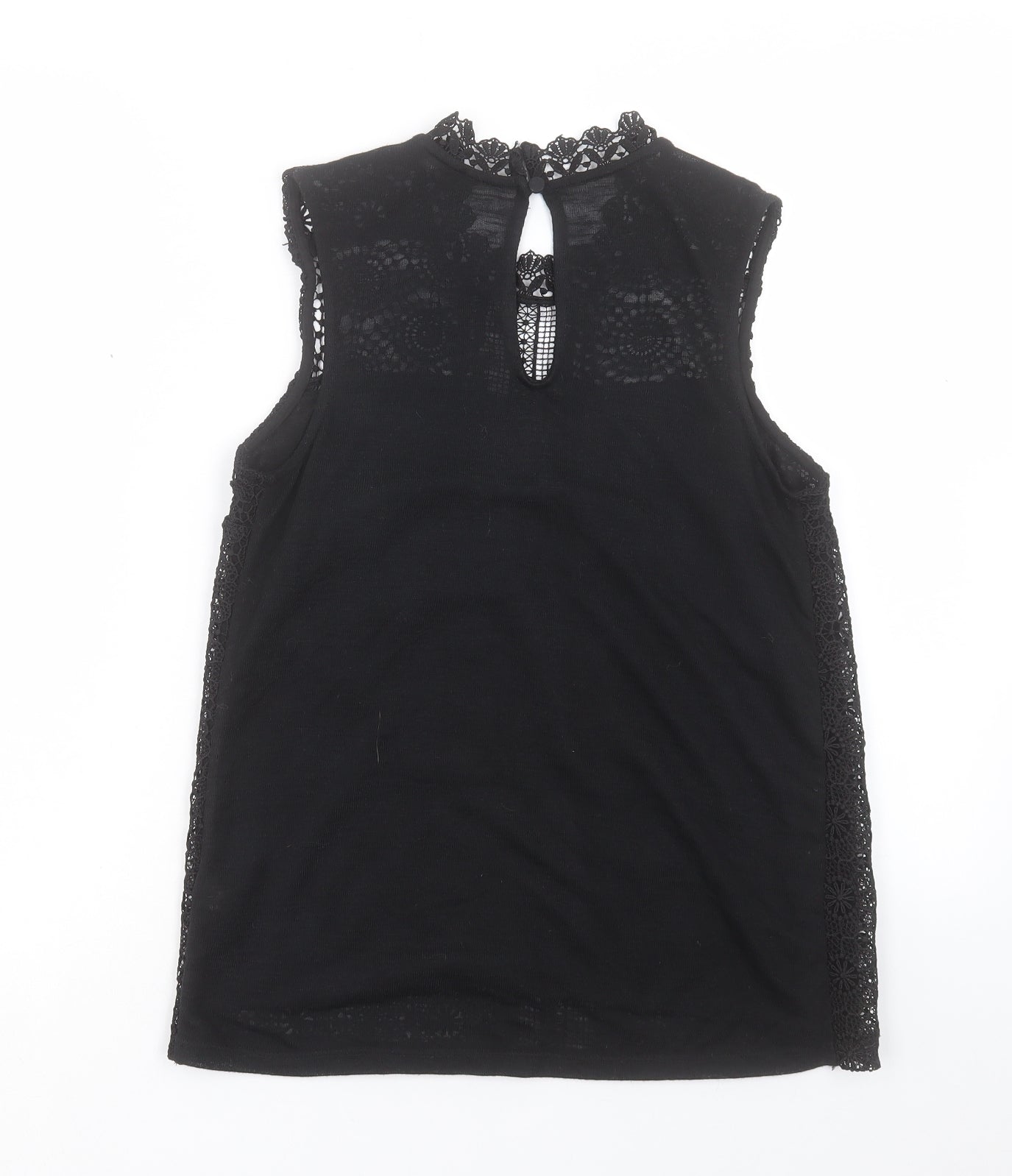 NEXT Womens Black Polyester Basic Blouse Size 8 Crew Neck