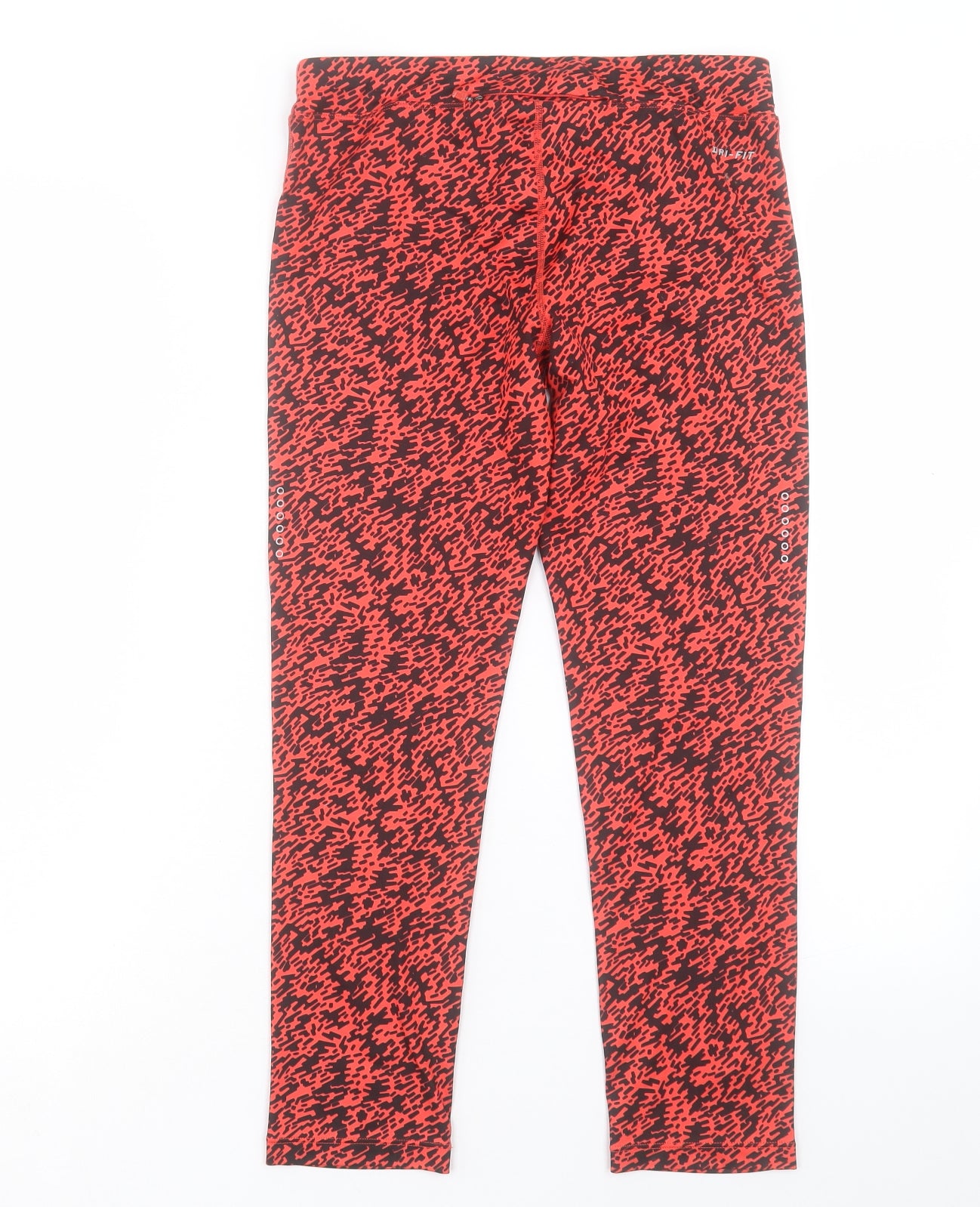 Nike Womens Pink Animal Print Polyester Cropped Leggings Size S L23 in Regular Pullover
