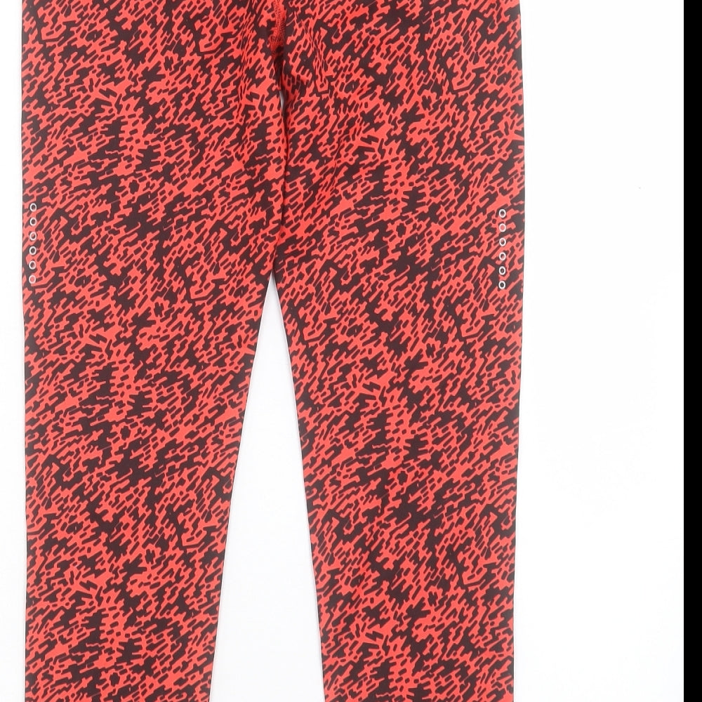 Nike Womens Pink Animal Print Polyester Cropped Leggings Size S L23 in Regular Pullover