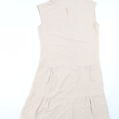 Me+EM Womens Beige Polyester A-Line Size 10 V-Neck Pullover