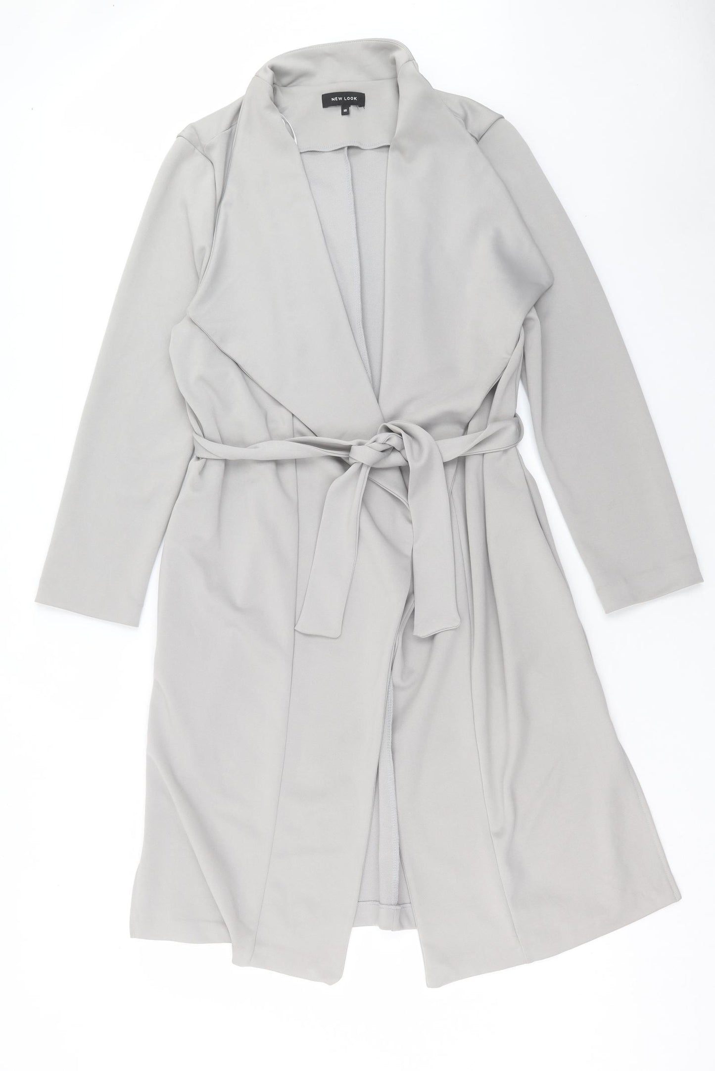 New Look Womens Grey Jacket Size 16 Tie