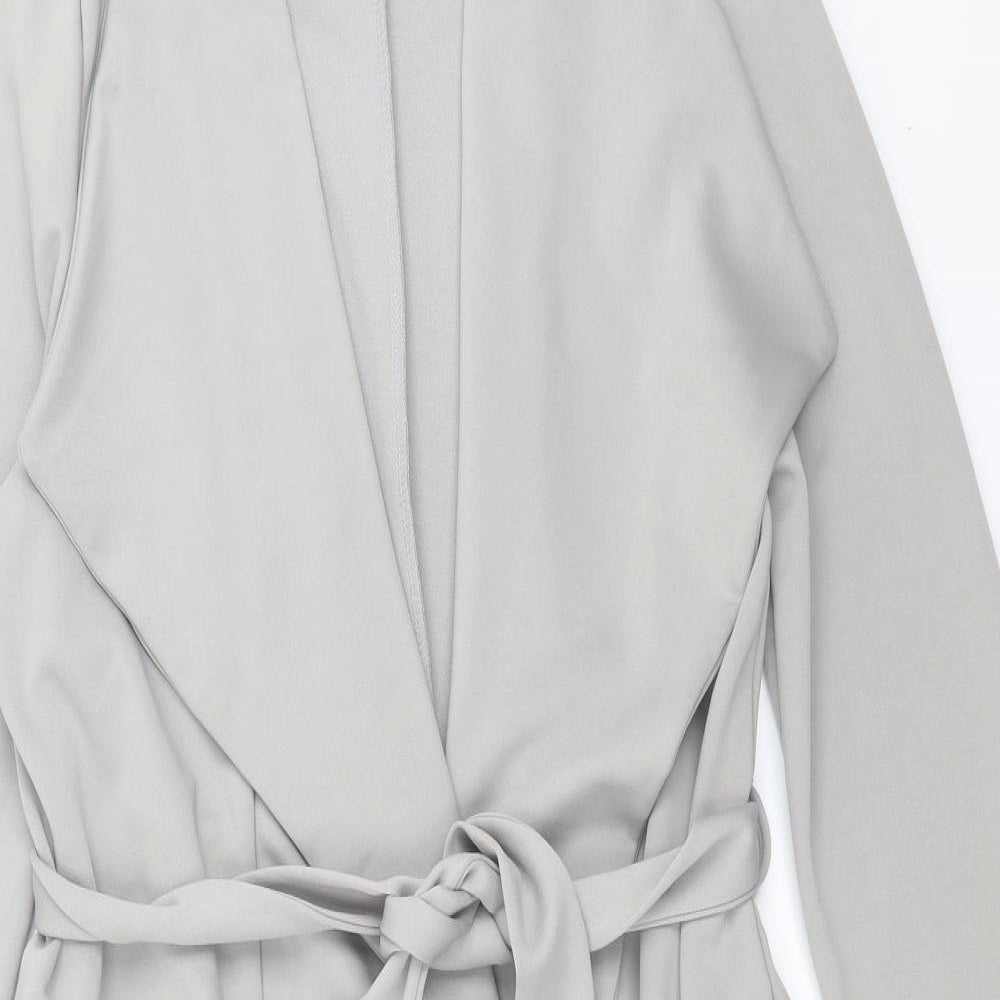 New Look Womens Grey Jacket Size 16 Tie