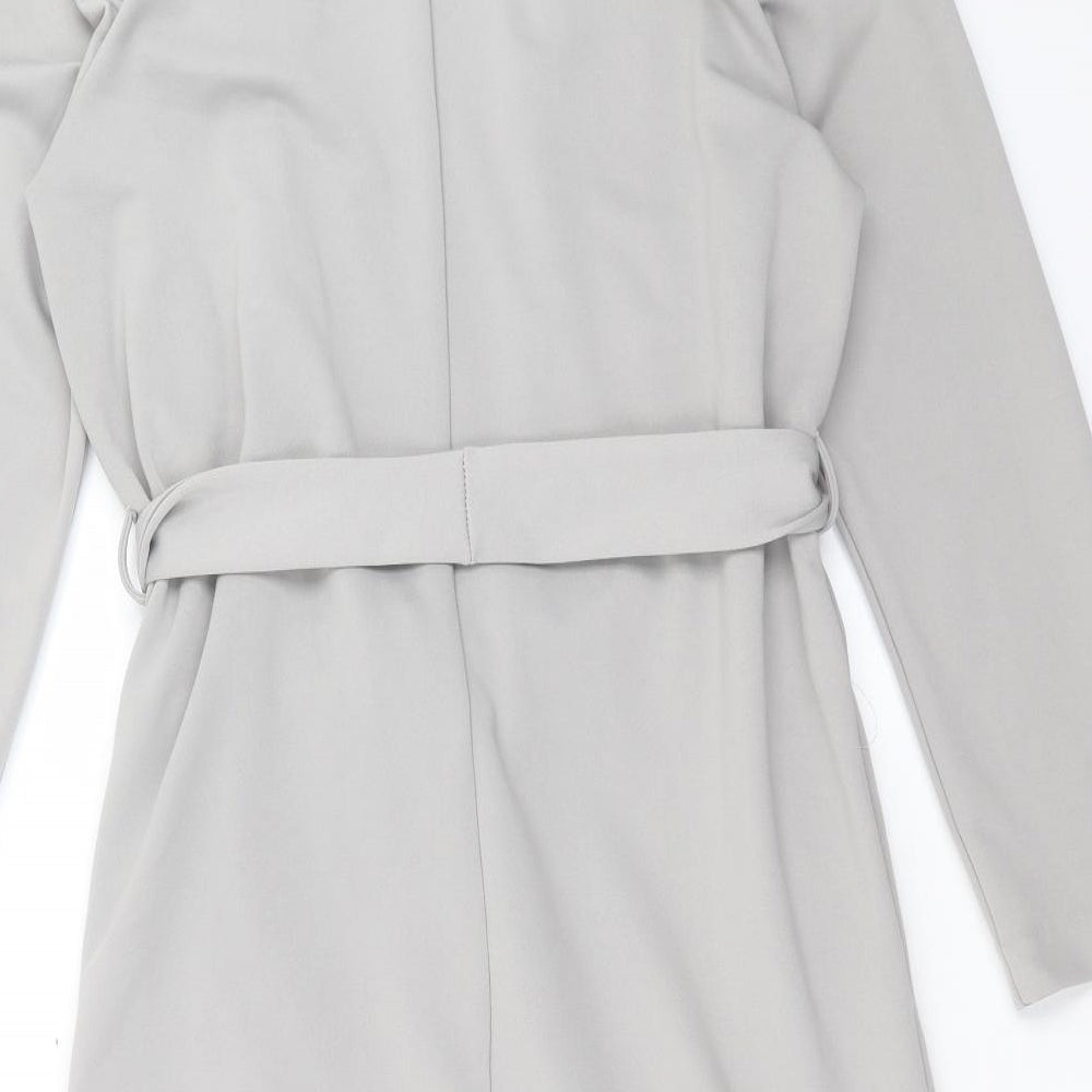 New Look Womens Grey Jacket Size 16 Tie