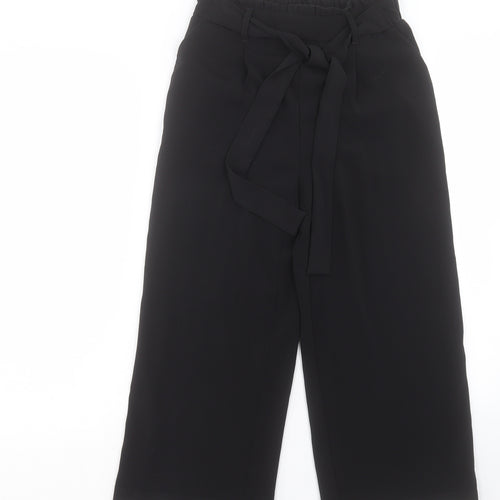 New Look Womens Black Polyester Trousers Size 6 L21 in Regular Tie