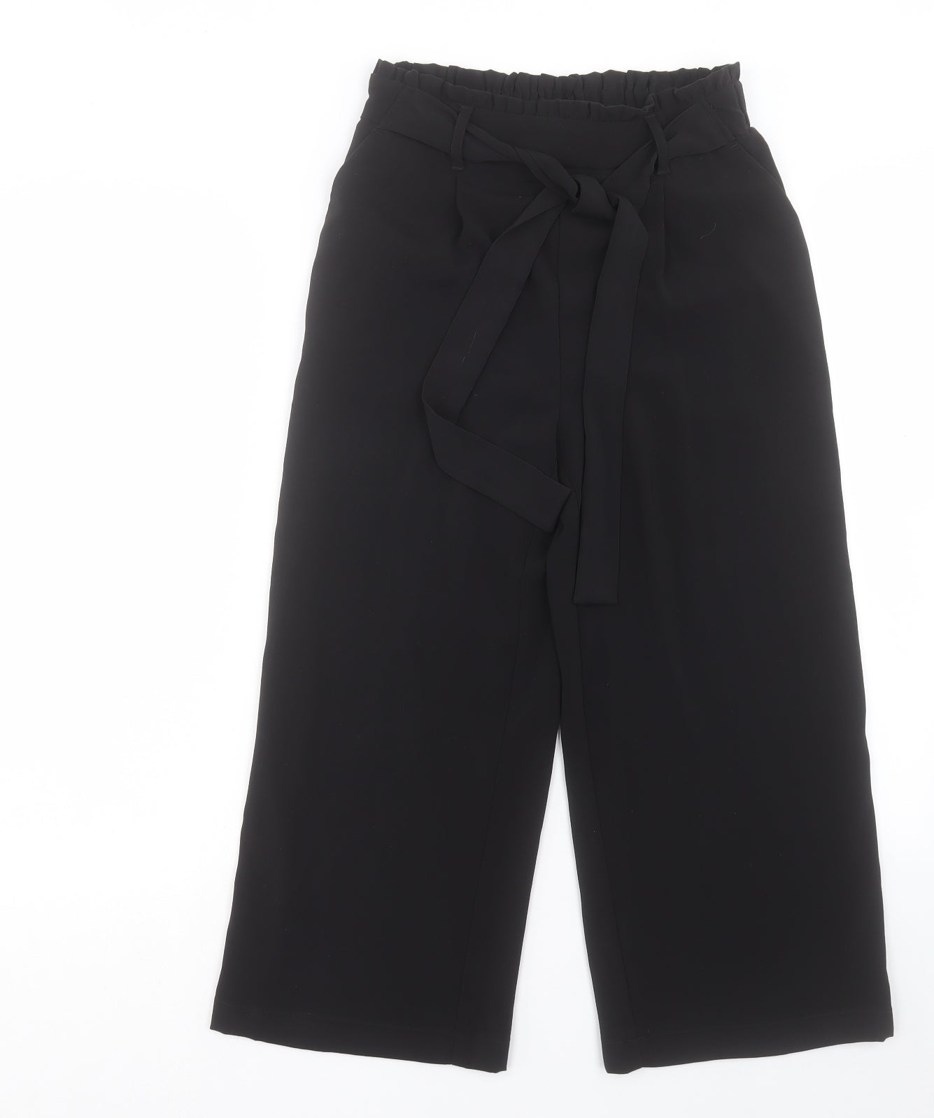 New Look Womens Black Polyester Trousers Size 6 L21 in Regular Tie