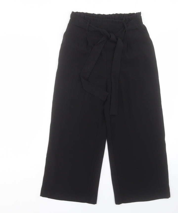New Look Womens Black Polyester Trousers Size 6 L21 in Regular Tie