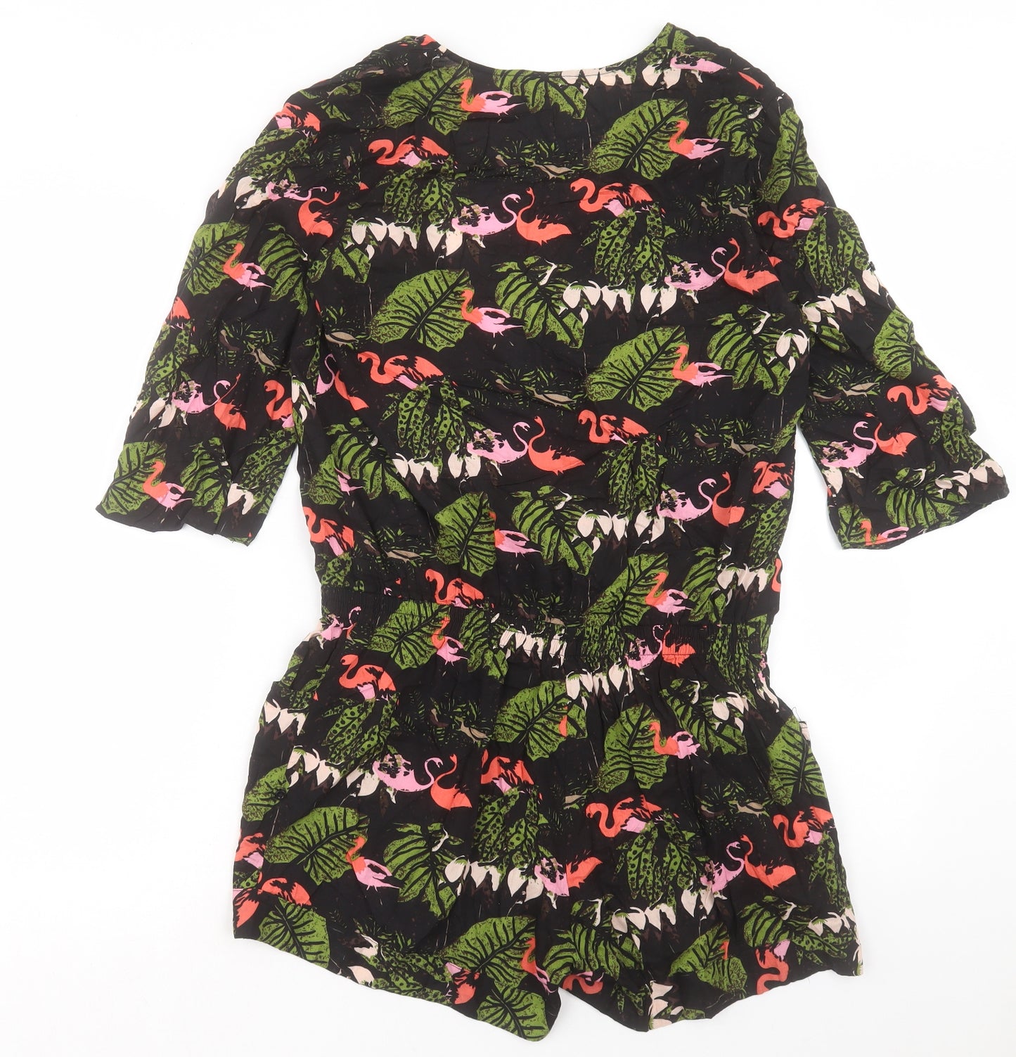 Traffic People Womens Multicoloured Geometric Viscose Playsuit One-Piece Size M Pullover