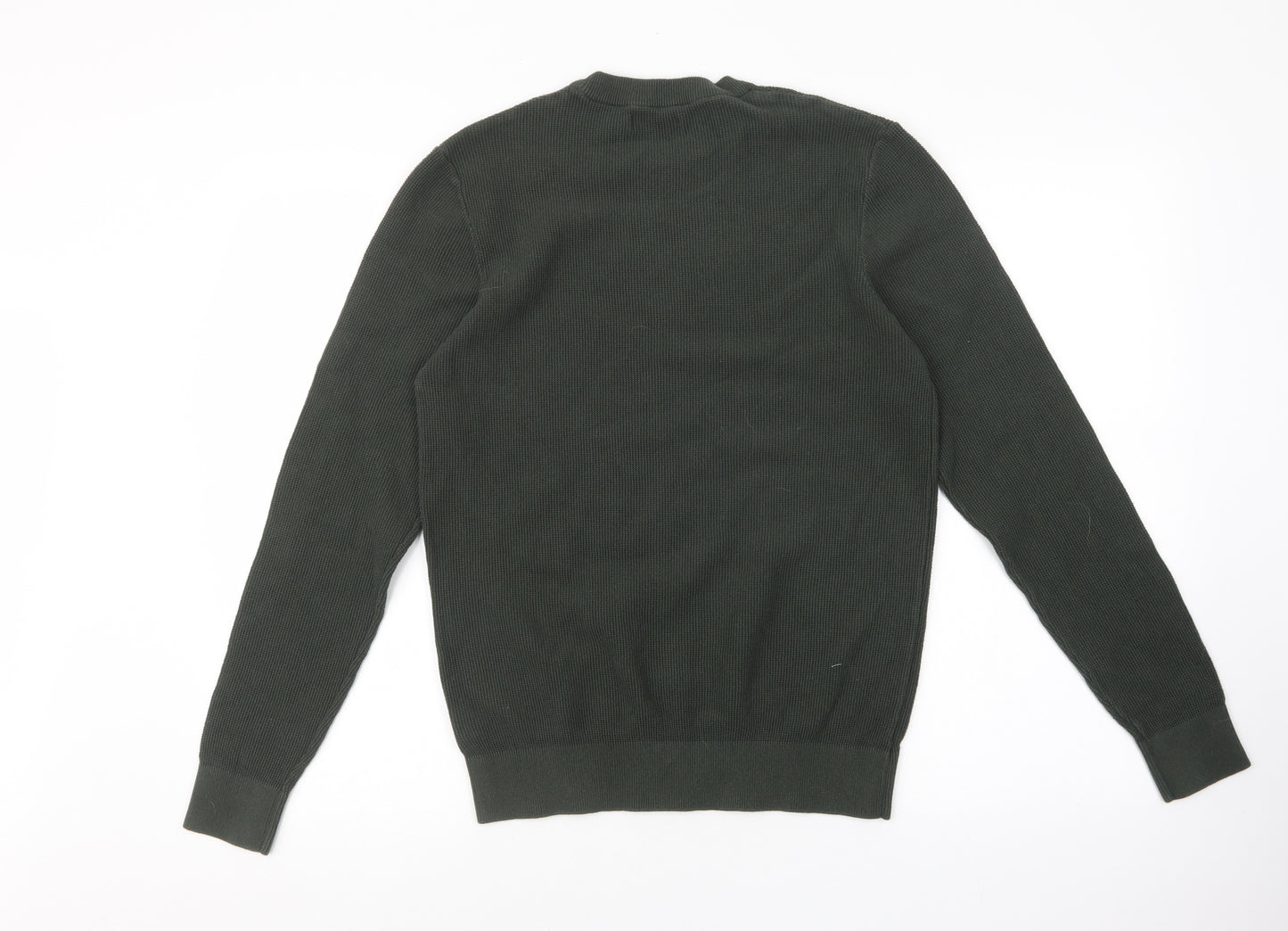 F&F Mens Green Round Neck Cotton Pullover Jumper Size M