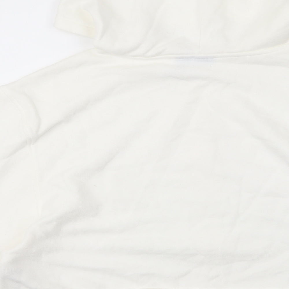 ASOS Womens White Cotton Full Zip Hoodie Size 10 - Stretch waistband