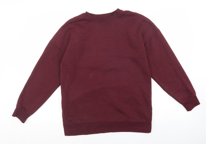 New Look Womens Red Cotton Pullover Sweatshirt Size 6