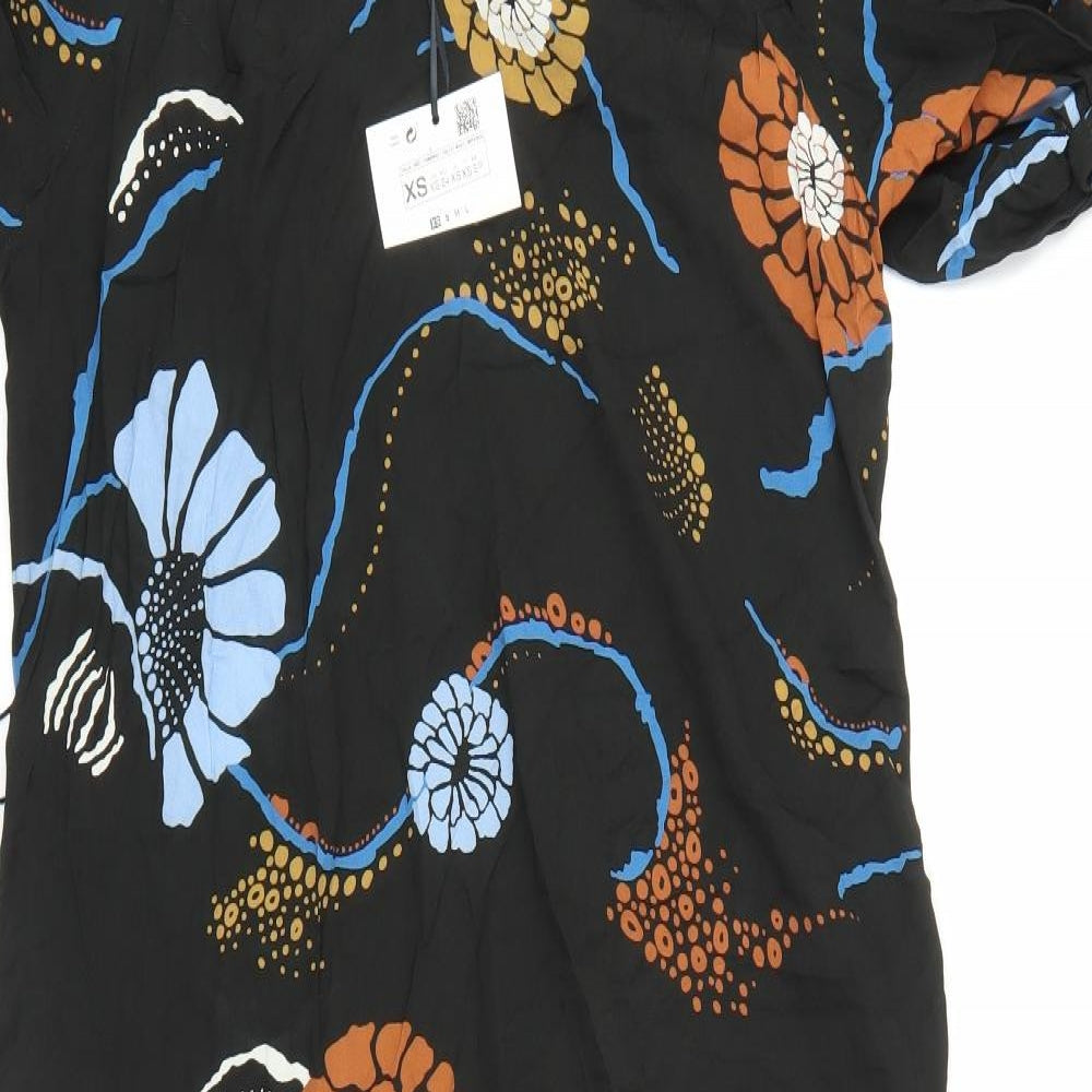Zara Womens Multicoloured Floral Viscose Maxi Size XS Sweetheart Pullover