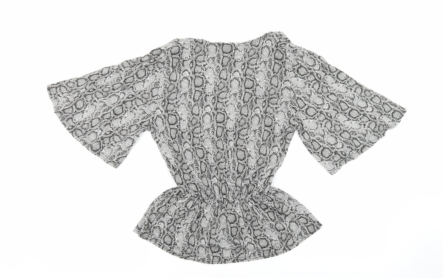 Peacocks Womens Multicoloured Geometric Viscose Basic Blouse Size 12 V-Neck - Snake Print