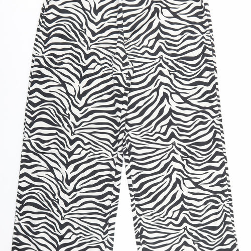 Loungeable Womens Multicoloured Polyester Jogger Trousers Size 10 L29 in Regular - Zebra Print