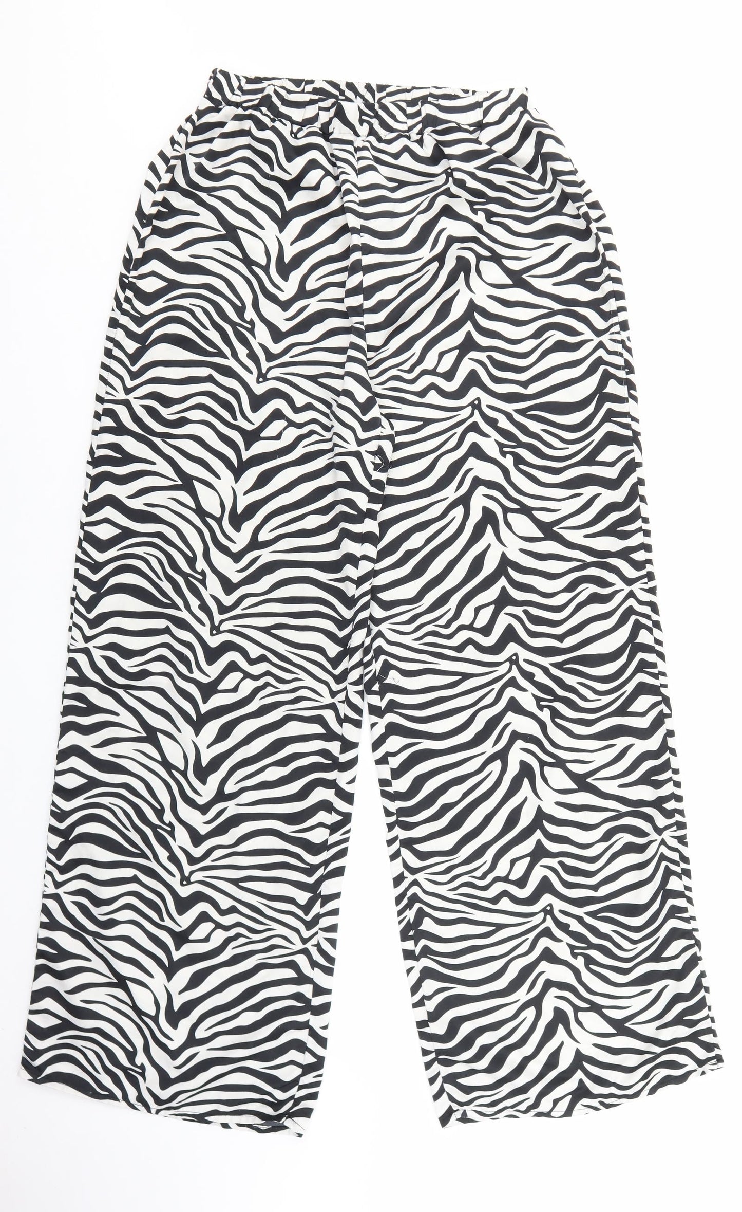 Loungeable Womens Multicoloured Polyester Jogger Trousers Size 10 L29 in Regular - Zebra Print