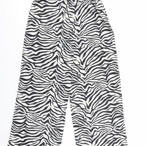 Loungeable Womens Multicoloured Polyester Jogger Trousers Size 10 L29 in Regular - Zebra Print