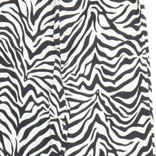Loungeable Womens Multicoloured Polyester Jogger Trousers Size 10 L29 in Regular - Zebra Print