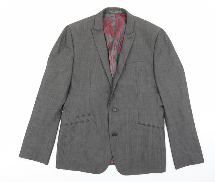 NEXT Mens Grey Polyester Jacket Suit Jacket