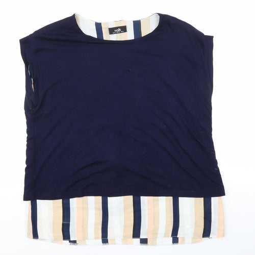 Wallis Womens Multicoloured Striped Viscose Basic T-Shirt Size 14 Boat Neck - Striped Chiffon