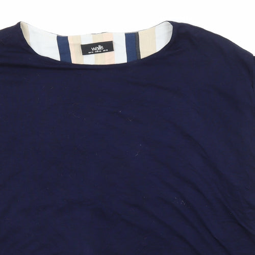 Wallis Womens Multicoloured Striped Viscose Basic T-Shirt Size 14 Boat Neck - Striped Chiffon