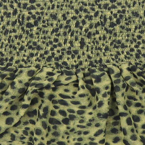 H&M Womens Multicoloured Animal Print Polyester Basic Blouse Size S Off the Shoulder