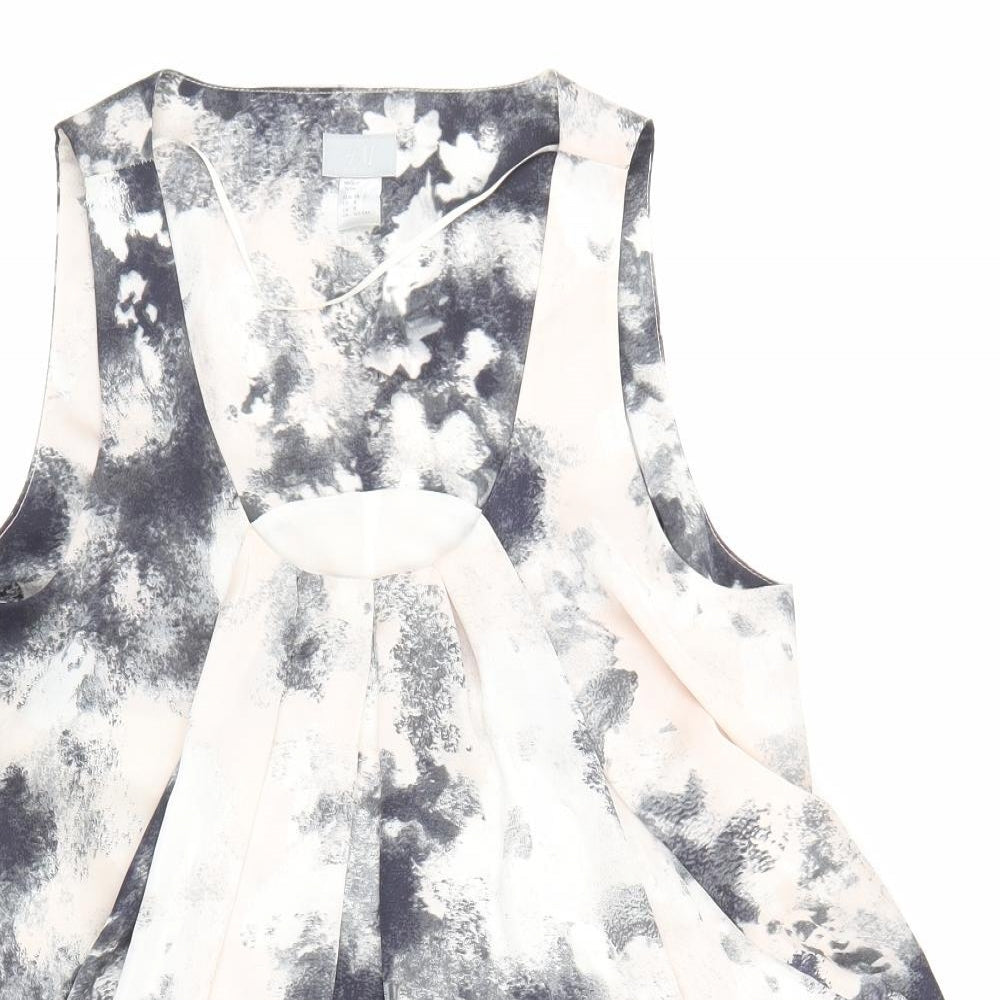 H&M Womens Multicoloured Polyester Basic Tank Size 8 Scoop Neck