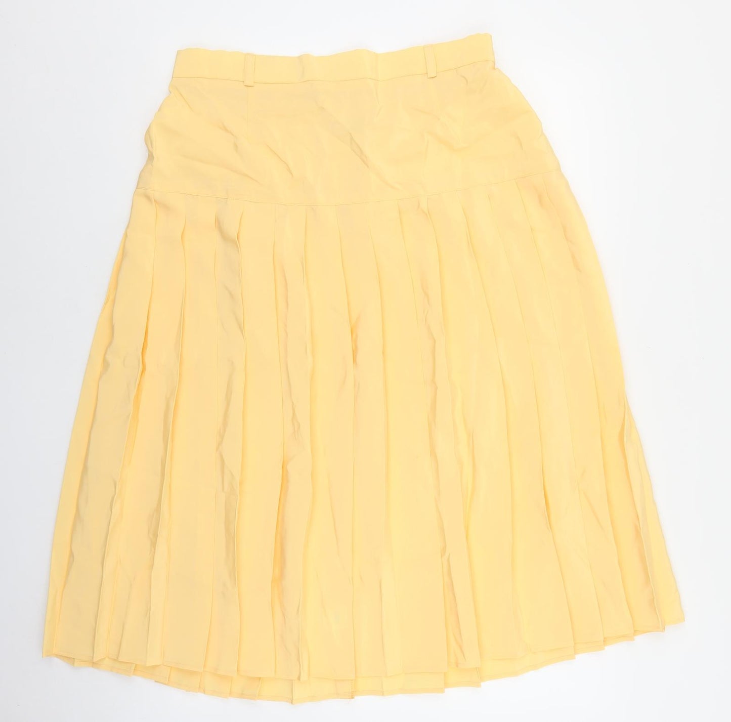 Freemans Womens Yellow Polyester Pleated Skirt Size 20
