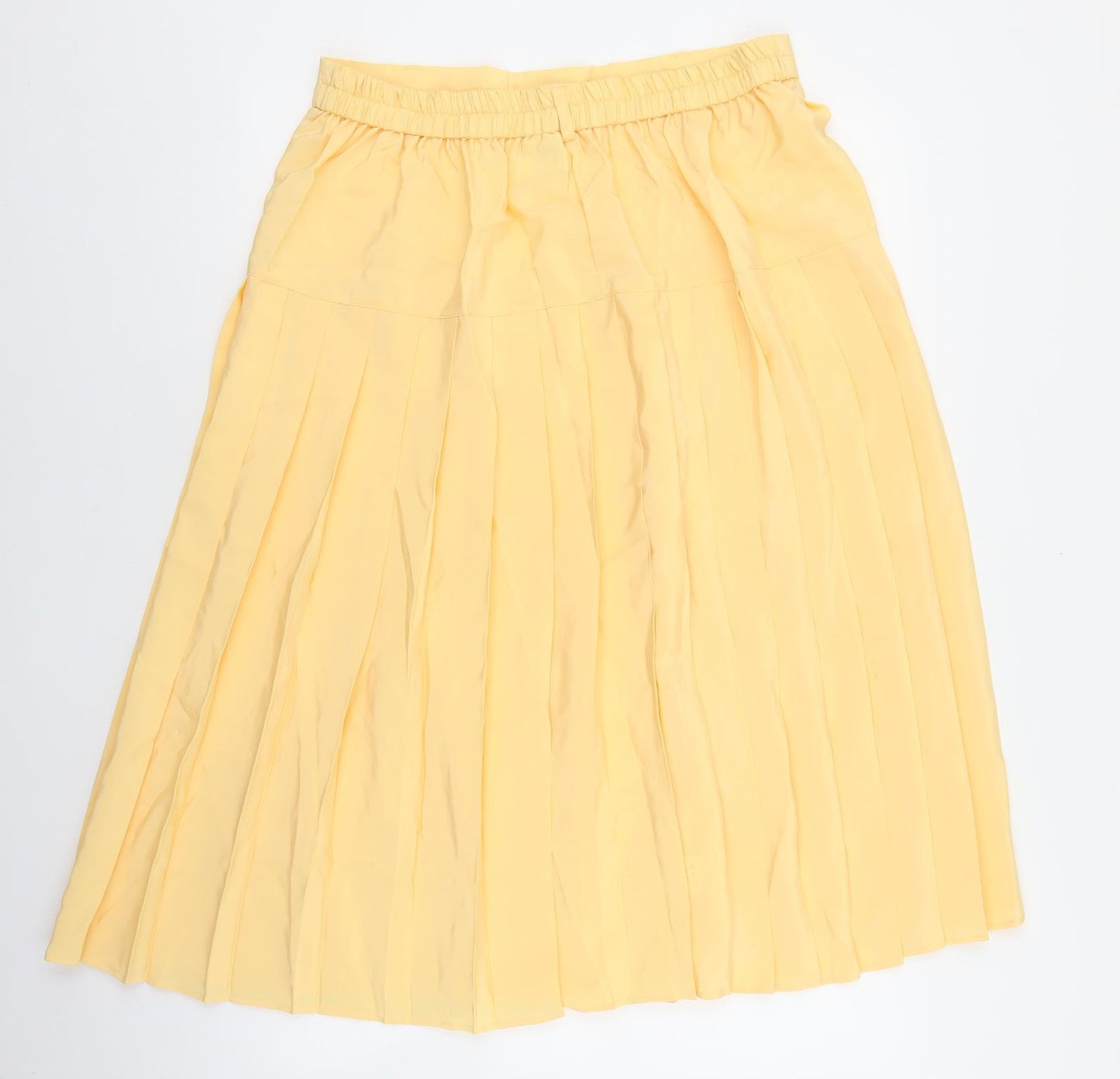 Freemans Womens Yellow Polyester Pleated Skirt Size 20