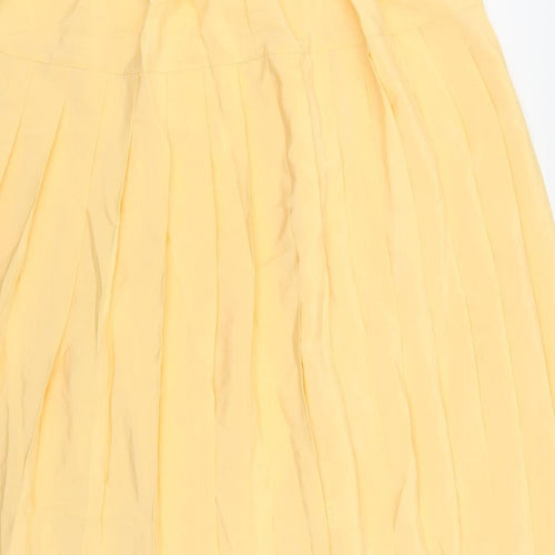 Freemans Womens Yellow Polyester Pleated Skirt Size 20