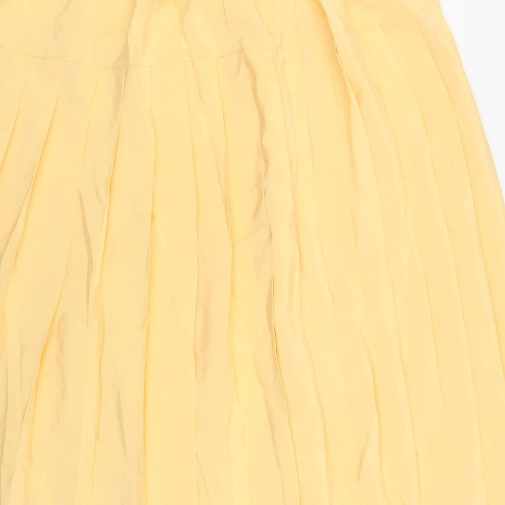 Freemans Womens Yellow Polyester Pleated Skirt Size 20