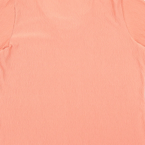Jenny Lloyd Womens Pink Polyester Basic T-Shirt Size XL Scoop Neck - Textured