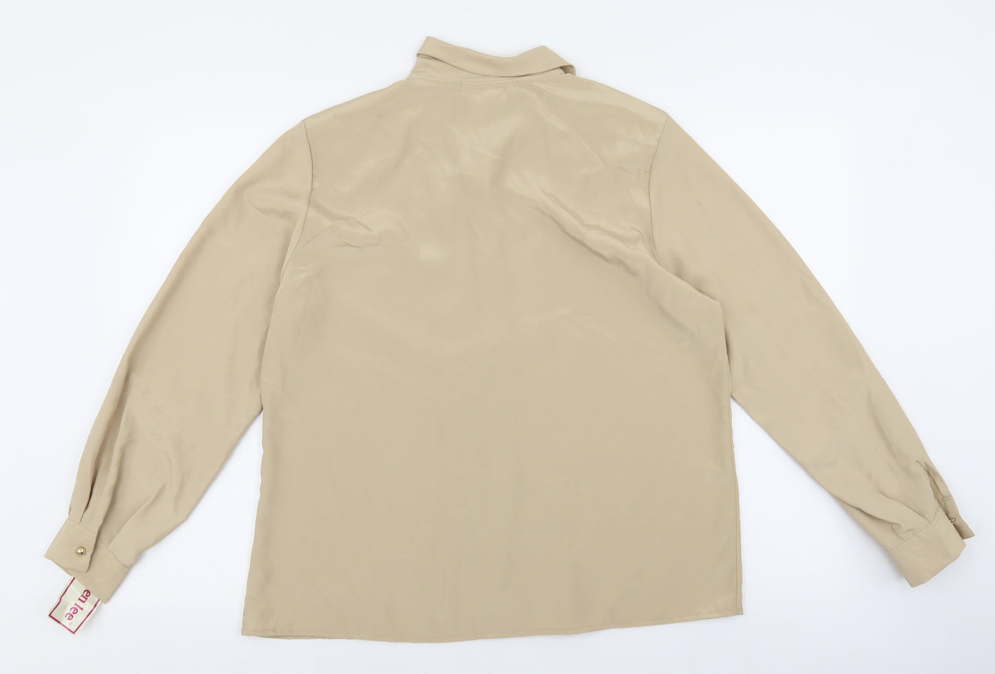 Lauren Lee Womens Gold Polyester Basic Blouse Size 12 Collared