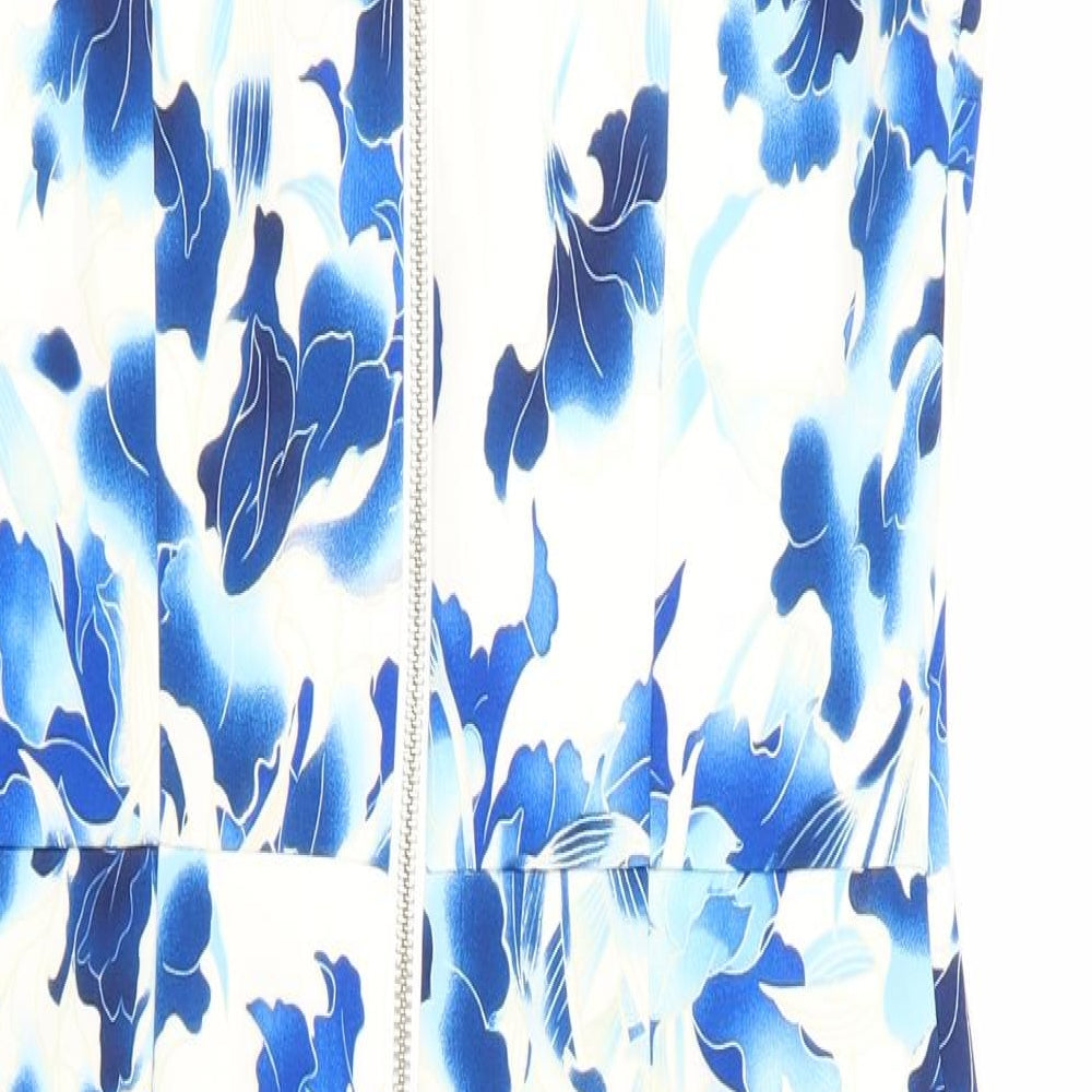 Oasis Womens Multicoloured Floral Polyester Pencil Dress Size 8 V-Neck Zip