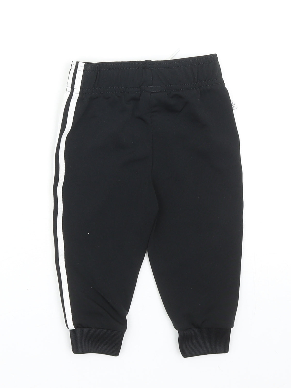 adidas Baby Black Polyester Jogger Trousers Size 9-12 Months Drawstring - Inside Leg: 22 Cm