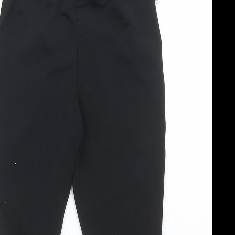 adidas Baby Black Polyester Jogger Trousers Size 9-12 Months Drawstring - Inside Leg: 22 Cm