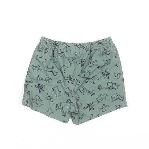 Carters Baby Green Geometric Cotton Cropped Trousers Size 0-3 Months Pullover - Inside Leg: 3 Cm Size 3 Months, Animal Print