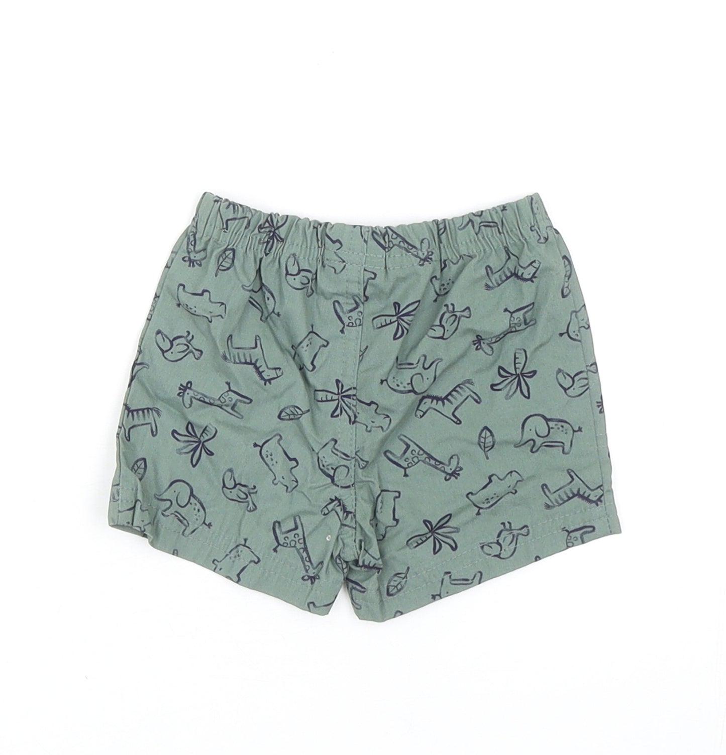 Carters Baby Green Geometric Cotton Cropped Trousers Size 0-3 Months Pullover - Inside Leg: 3 Cm Size 3 Months, Animal Print