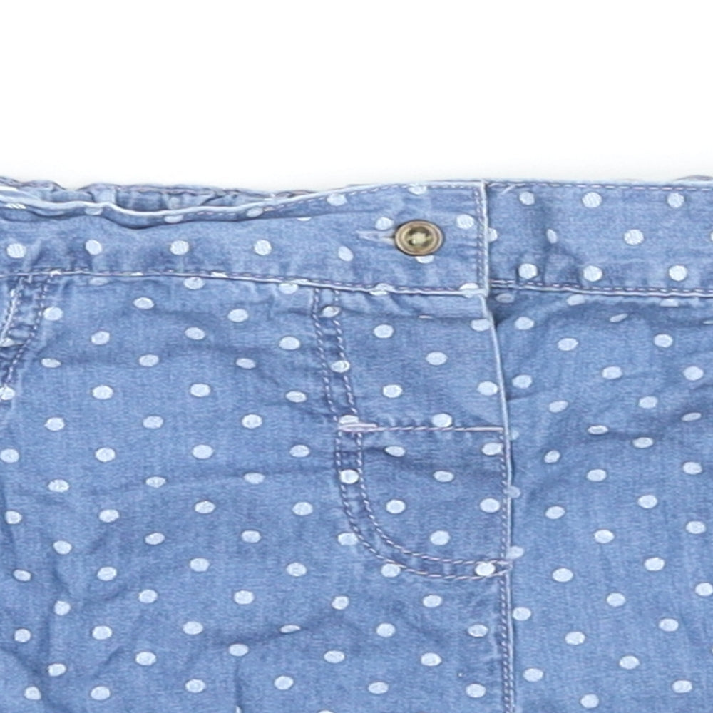 Primark Girls Blue Polka Dot Cotton Boyfriend Shorts Size 2 Years L3 in Regular - UK Size 12-36 Months