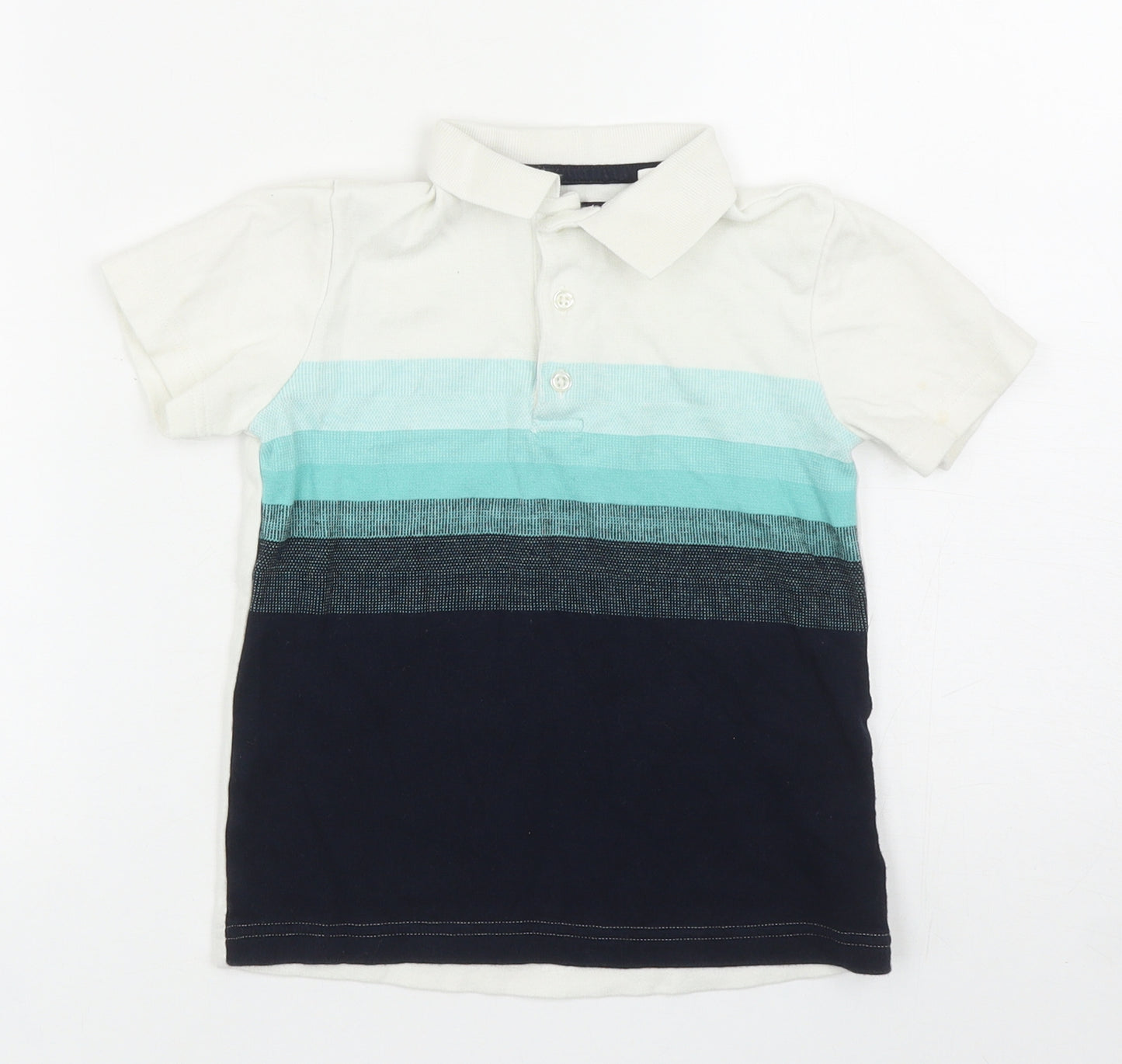 NEXT Boys Multicoloured Striped Cotton Basic Polo Size 5 Years Collared Button