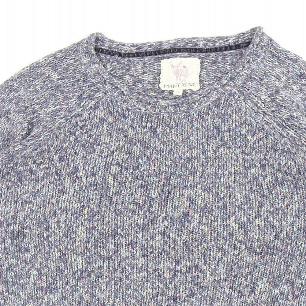 MANTARAY PRODUCTS Womens Multicoloured Round Neck Cotton Pullover Jumper Size 14