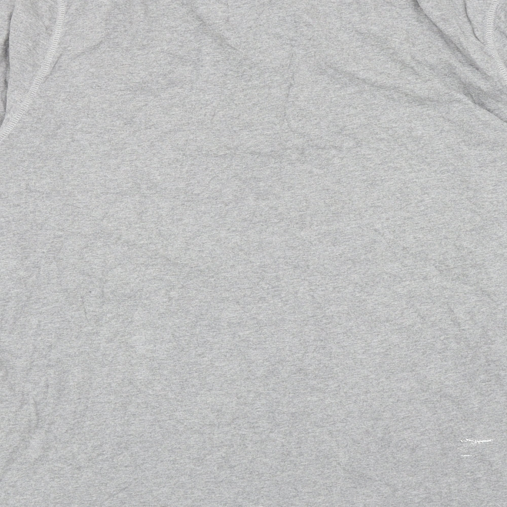 Jack Wills Mens Grey Cotton T-Shirt Size XL Henley