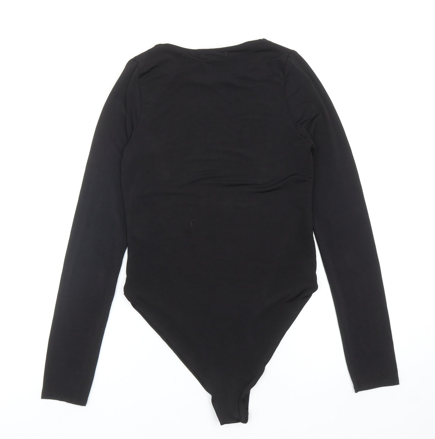 PRETTYLITTLETHING Womens Black Polyester Bodysuit One-Piece Size 8 L11 in Snap