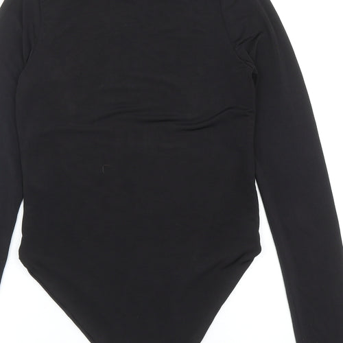 PRETTYLITTLETHING Womens Black Polyester Bodysuit One-Piece Size 8 L11 in Snap