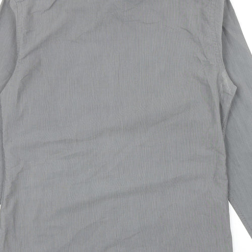 River Island Mens Grey Cotton Button-Up Size S Collared Button